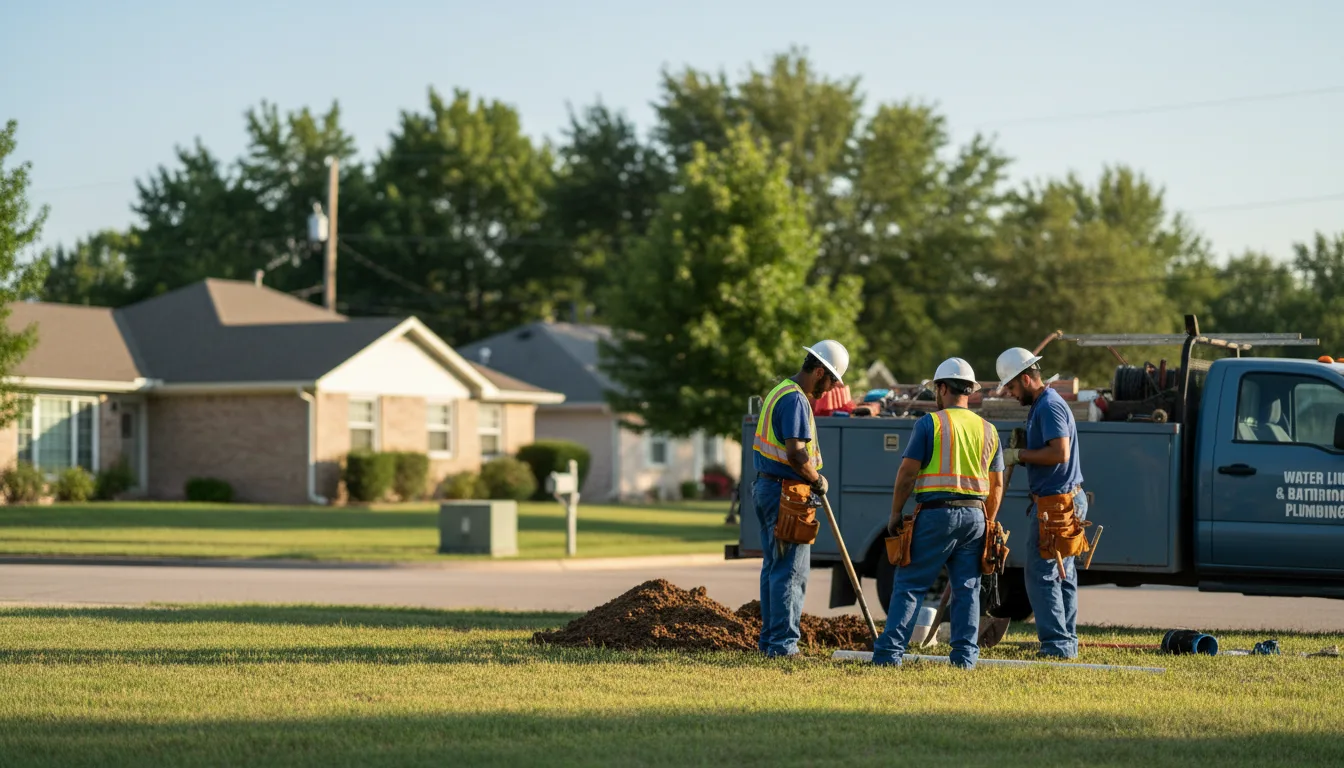 Residential water line and bathroom plumbing service in Coyle, OK